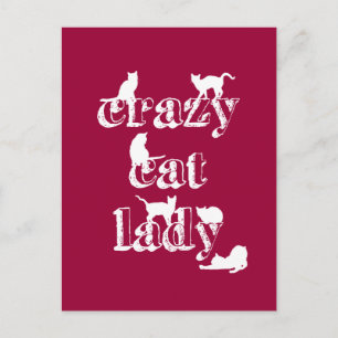Crazy Cat Lady Postkarte