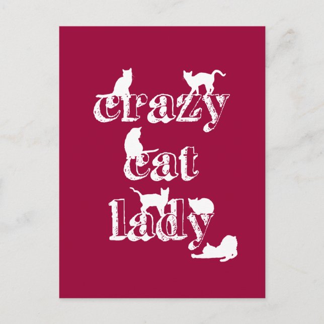 Crazy Cat Lady Postkarte (Vorderseite)