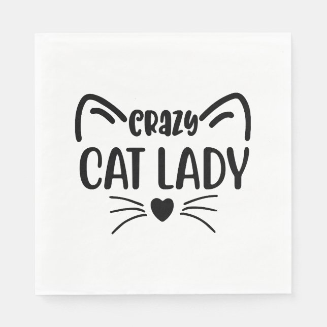 CRAZY CAT LADY SERVIETTE (Vorderseite)