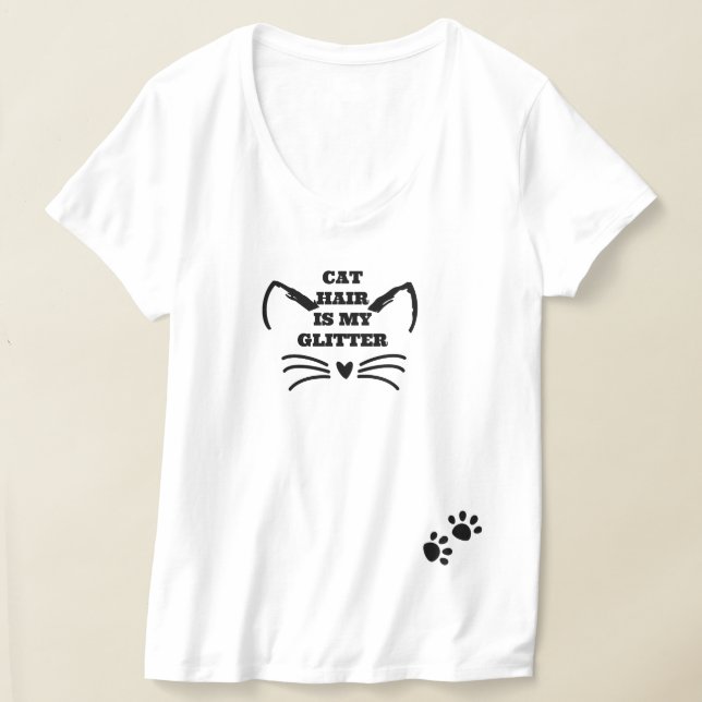 Crazy Cat Lady T-Shirt, Funny Cat Hair ist mein Gl T-Shirt (Ablage )
