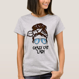 Crazy Cat Lady T-Shirt, Niedliche, stilvolle Cat M T-Shirt