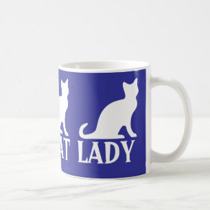 Crazy Cat Lady Tasse Design mit weißem Kätzchen