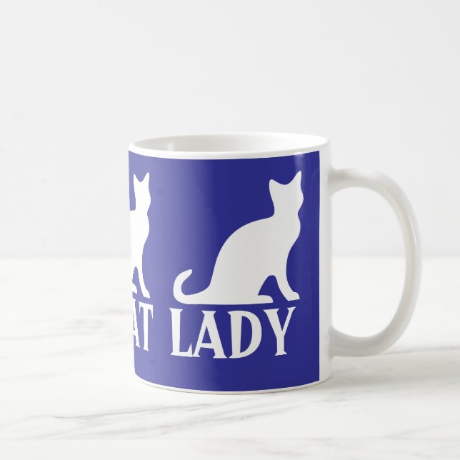 Crazy Cat Lady Tasse Design mit weißem Kätzchen (Rechts)
