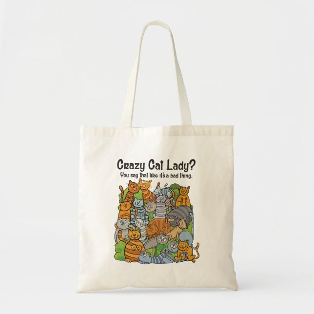 Crazy Cat Lady Tote Bag Tragetasche (Vorne)
