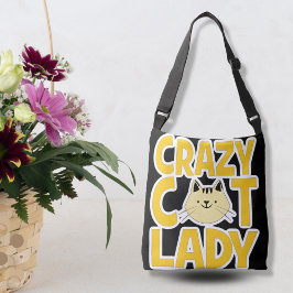 Crazy Cat Lady Tragetaschen Mit Langen Trägern