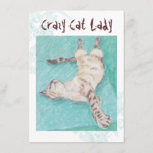 Crazy Cat Lady türkis indie Geburtstag lädt ein Einladung