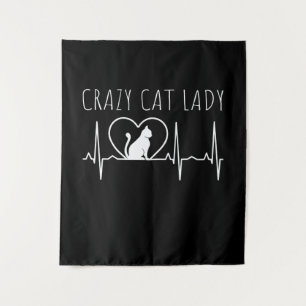 Crazy Cat Lady Wandteppich