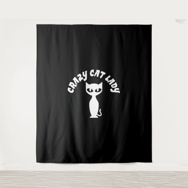 Crazy Cat Lady Wandteppich (Vorderseite)