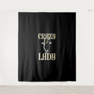 Crazy Cat Lady Wandteppich