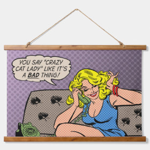 "Crazy Cat Lady" Wandteppiche