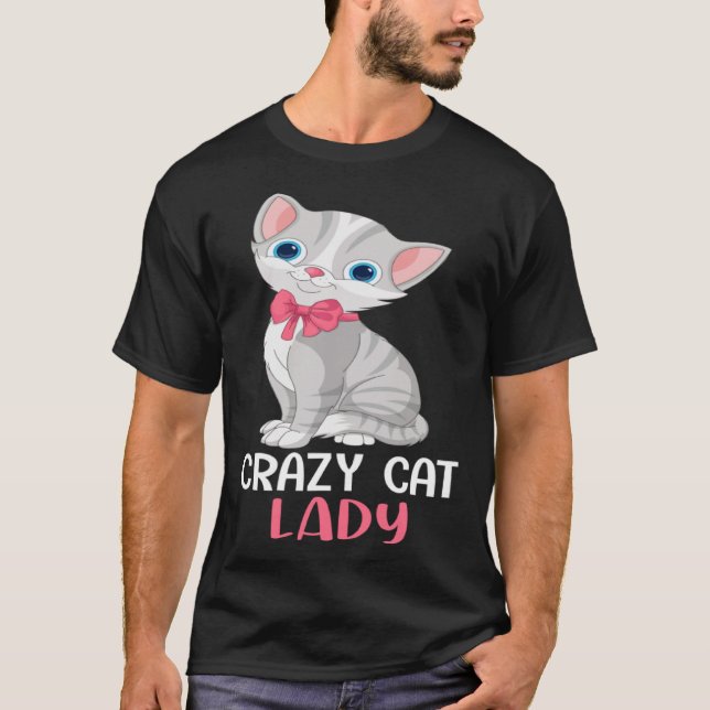 Crazy Cat Lady Women Gray Cat Mother Day Cat Mo T-Shirt (Vorderseite)