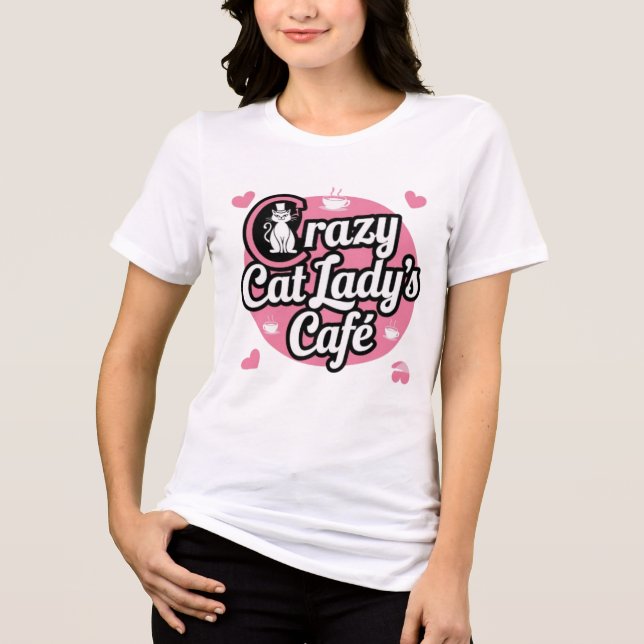 Crazy Cat Lady's Café Tri-Blend Shirt (Vorderseite)