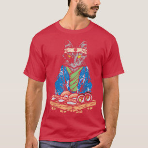 Crazy Cat Sushi Lady Japan Culture Kitty T-Shirt