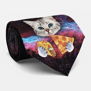 Crazy Cat Taco Pizza Space Krawatte