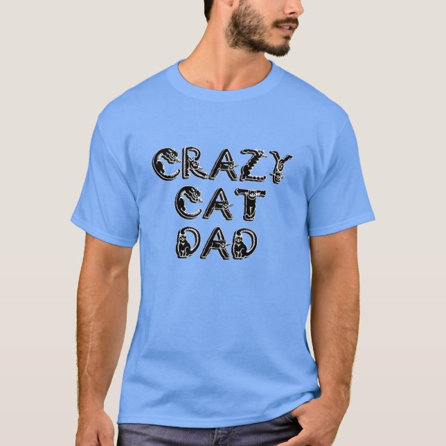 Crazy Cat Vater Black Logo T-Shirt (Vorderseite)
