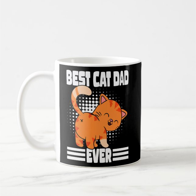 Crazy Cat Vater Cat Pater Bester Katze Vater je Kaffeetasse (Links)