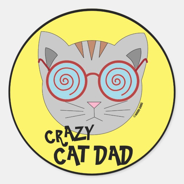Crazy Cat Vater Sticker (Vorderseite)
