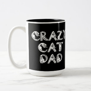 Crazy Cat Vater White Logo Zweifarbige Tasse