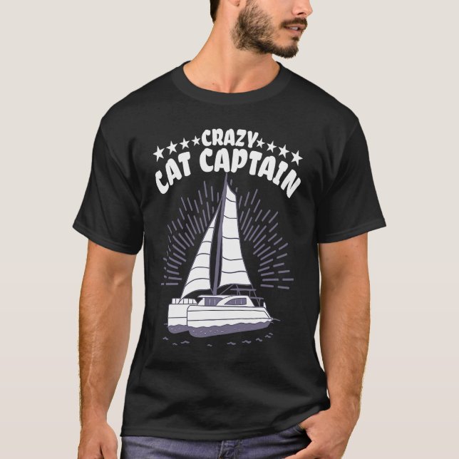 Crazy Catamaran Captain Sailing Sailor  2 T-Shirt (Vorderseite)