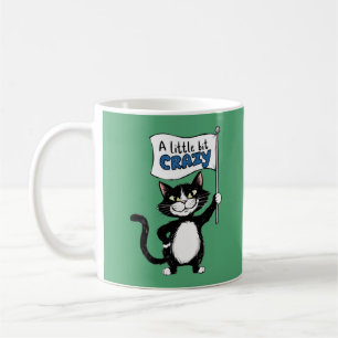 Crazy Cats, Black and White Cat Liebhaber Kaffeetasse