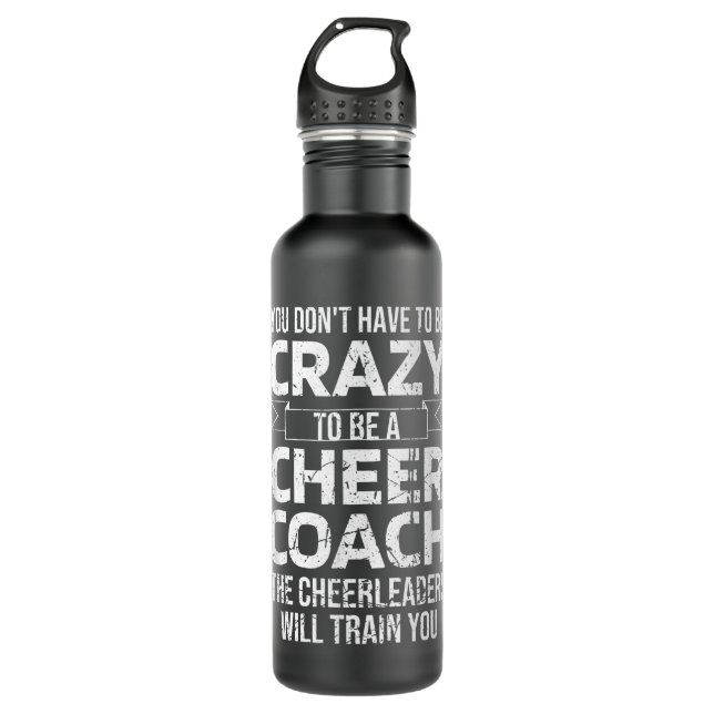 Crazy Cheer Coach Funny Sports Trainer Cheerleadin Edelstahlflasche (Vorderseite)