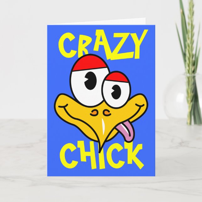 Crazy Chick Get Well bald Karte (Vorderseite)