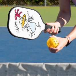 Crazy Chicken Bird Funny Cartoon Pickleball Schläger