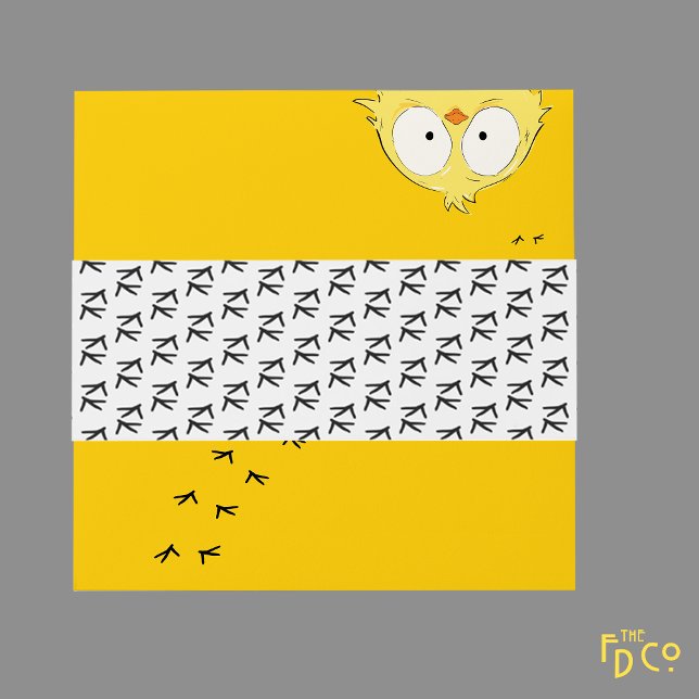 Crazy Chicken Footprint Muster Bauchband Einladungsbanderole (Von Creator hochgeladen)