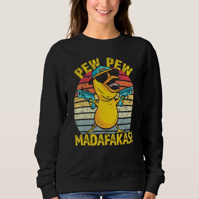 Crazy Chicken Gangster Pew Madafakas Sweatshirt (Vorderseite)