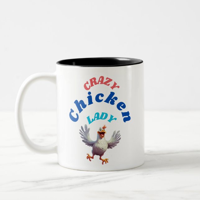 Crazy Chicken Lady Coffee Tasse - Spaß und Funktio (Links)