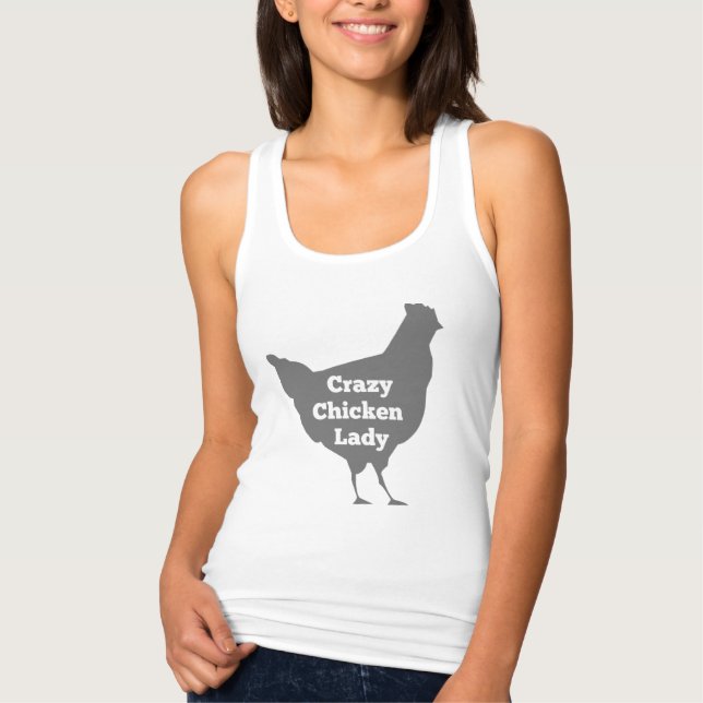 Crazy Chicken Lady dunkelgrau Tank Top (Vorderseite)