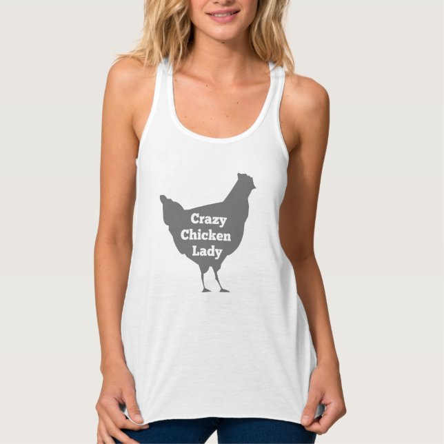 Crazy Chicken Lady dunkelgrau Tank Top (Vorderseite)