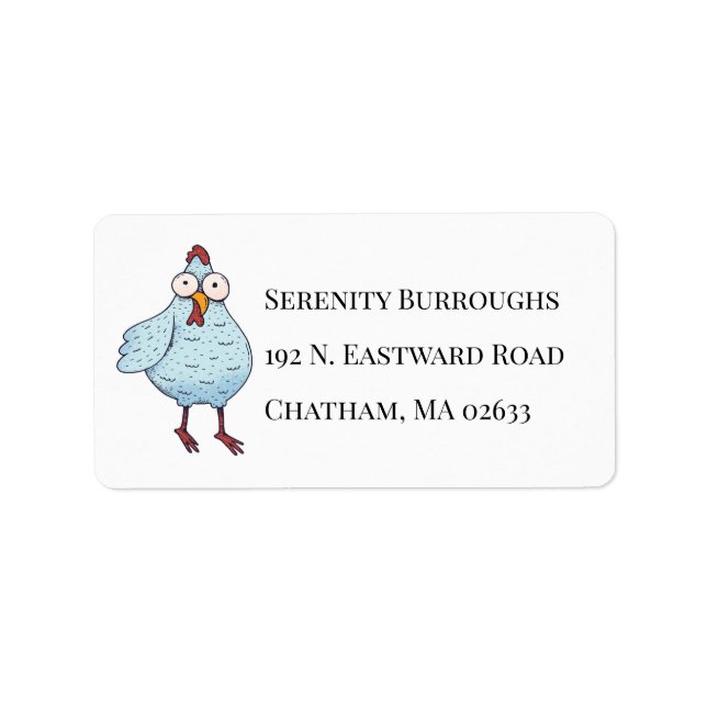 Crazy Chicken Lady Funny Hen Rooster Farm Leben Adressaufkleber (Vorne)