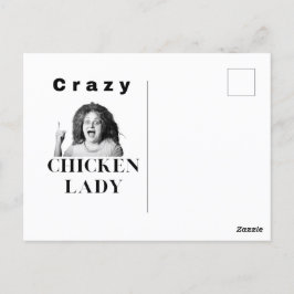 Crazy Chicken Lady. Hühner, Spaß, lustig Postkarte