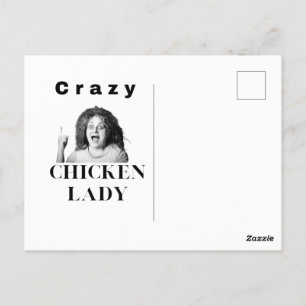 Crazy Chicken Lady. Hühner, Spaß, lustig Postkarte
