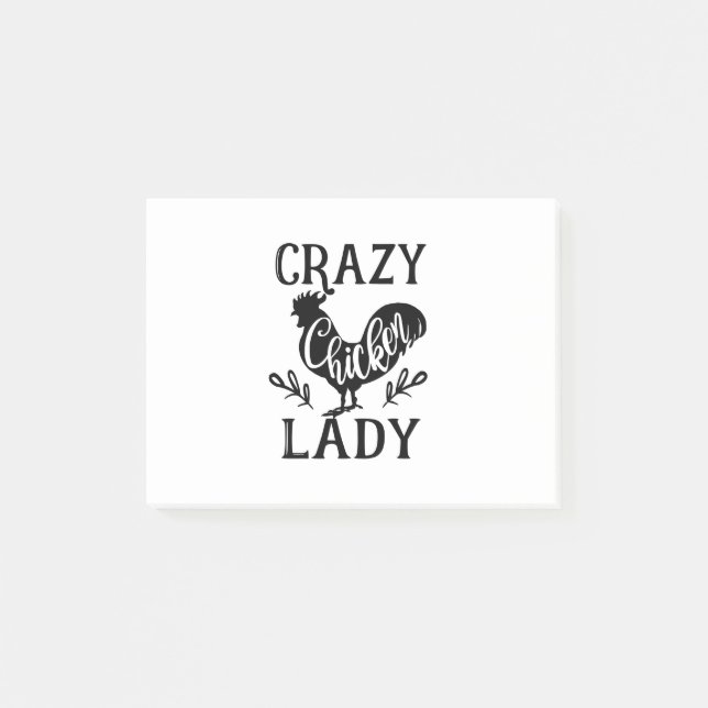 Crazy Chicken Lady Post-it Klebezettel (Vorderseite)