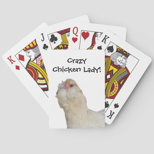 Crazy Chicken Lady! Selten Wheaten Ameraucana Hen Spielkarten (Rückseite)
