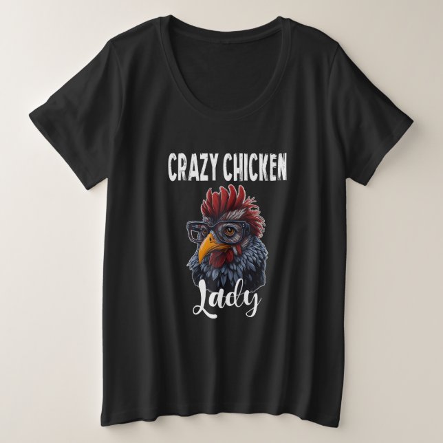 Crazy Chicken Lady Shirt Frauen Niedliche Landwirt (Design vorne)