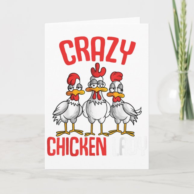Crazy Chicken Lady Women _1  Karte (Vorderseite)