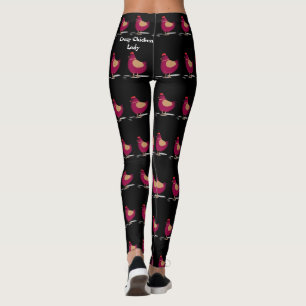 Crazy Chicken Lady Zitat Pink Black Fashion Leggings