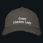 Crazy Chicken Lady Zitat Vintag Rustikal Grau Bestickte Baseballkappe<br><div class="desc">Personalisierte Crazy Chicken Lady,  rustikal grau,  District Threads,  Chino Twill Baseball Cap,  Vintager Stil. Ein niedliche Geburtstag Geschenk und lustige Accessoires Idee.</div>