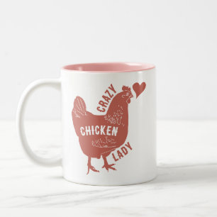Crazy Chicken Lady Zweifarbige Tasse
