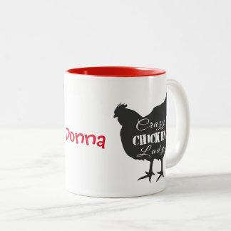 Crazy Chicken Lady Zweifarbige Tasse