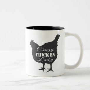 Crazy Chicken Lady Zweifarbige Tasse