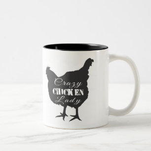 Crazy Chicken Lady Zweifarbige Tasse