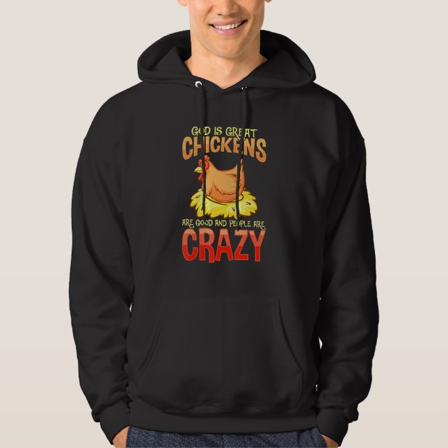 Crazy Chicken Lover Hen Spaß Hoodie (Vorderseite)