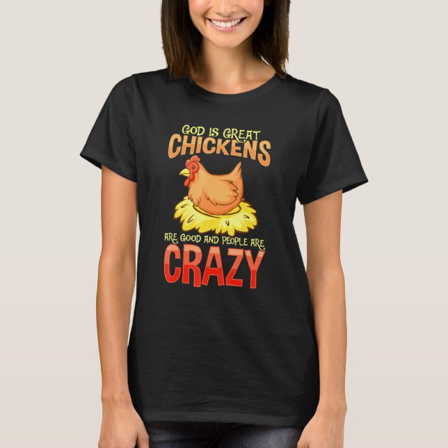 Crazy Chicken Lover Hen Spaß T-Shirt (Vorderseite)