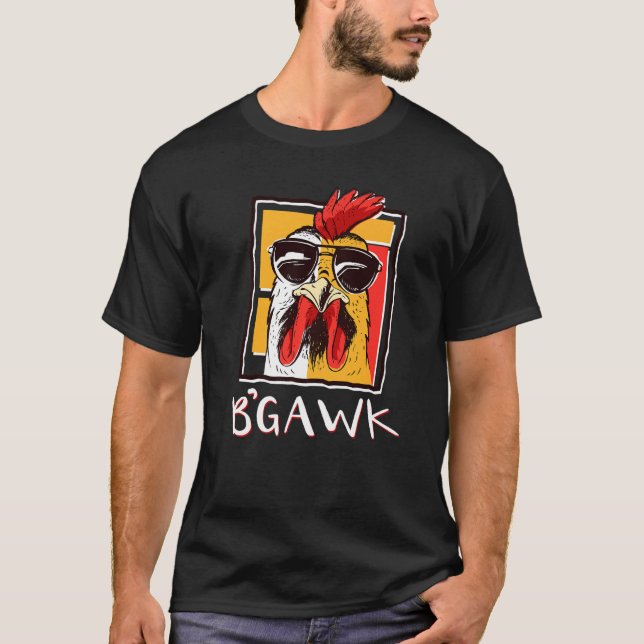 Crazy Chicken Shirt Rooster W Sonnenbrille Bgawk C (Vorderseite)