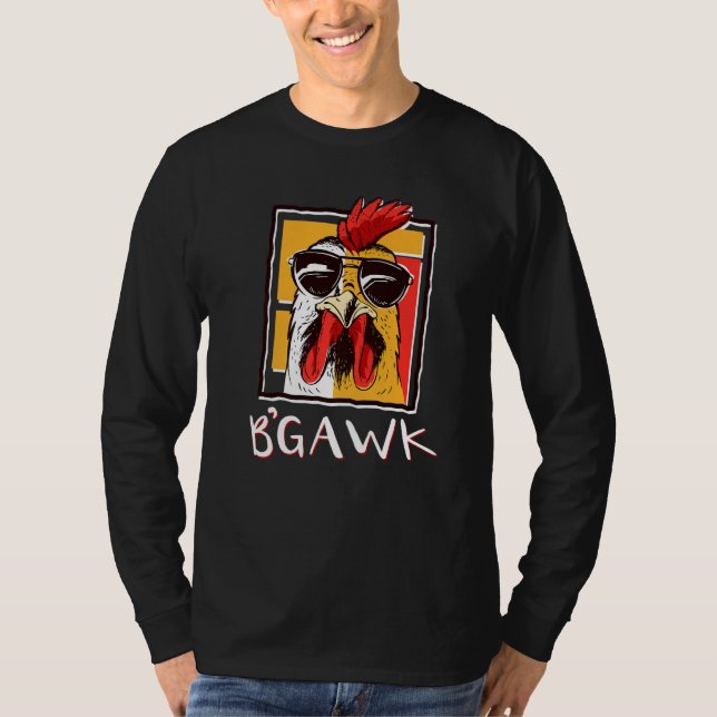 Crazy Chicken Shirt Rooster W Sonnenbrille Bgawk C (Vorderseite)