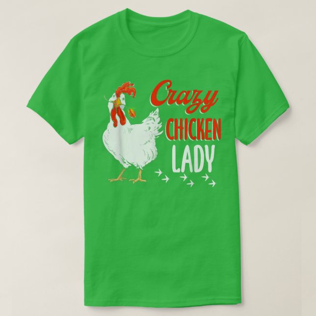 Crazy Chicken Women Lady Bauer T-Shirt (Design vorne)